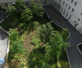 Berliner Quartier Auswärtiges Amt,Natursteinpflasterarbeiten,Tiefgaragenbegrünung mit Großbaumbepflanzung