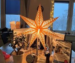 Eine Weihnachtsbeleuchtung in Form eines Sterns.