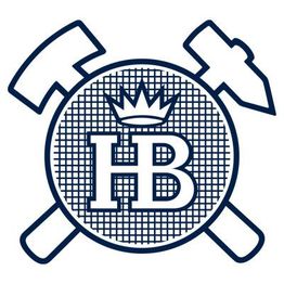 Haver & Boecker Logo mit gekreuzten Hämmern und den Buchstaben ‚HB‘ in einem runden Emblem.