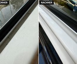 Detailreinigung an Fensterrahmen und Gelcoat