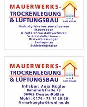 Mauerwerkstrockenlegung und Lüftungsbau Anja Kügler Bild 4