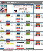 Working out schedule at Cajun Fitness in Youngsville, Louisiana.  