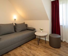 Apartment 12 Wohnbereich mit Schlafcouch - Boutique Hotel Rosengarten Hamburg