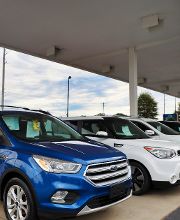 SUV's Parked in a Row
