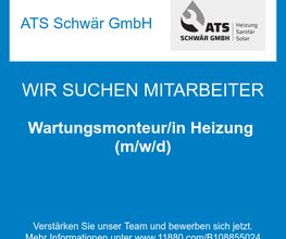 Wartungsmonteur/in Heizung (m/w/d)