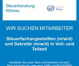 Steuerfachangestellten (m/w/d) und Sekretär (m/w/d) in Voll- und Teilzeit