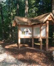 Am Eingang zum FriedWald Duttenstein steht die Infotafel - sie gibt einen Überblick über das Konzept und den Wald.