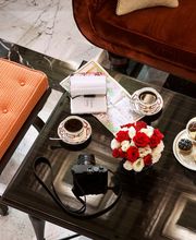 Coffee time at La Libreria, Hotel Eden Rome