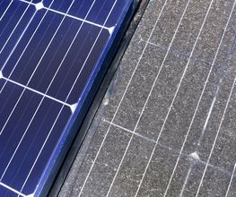 Solaranlage vor und nach der Reinigung