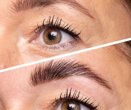 Nuestro servicio de laminado de cejas alisa y fija las cejas en una forma completa para elevar aún más tu mirada.