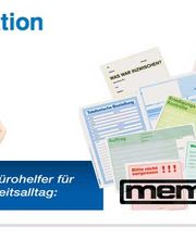 Schluss mit langweiligen Memos!
Unsere farbigen “memoform“ Produkte machen Ihre Organisation übersichtlicher!
Zettelklötze, Haftnotizen (Post-it`s), Notizblöcke, Durchschreibesätze usw. sind einfach