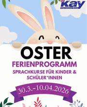 Sprachkurse für Kinder & Schüler*innen in den Osterferien 
-Englisch
-Französisch
-Spanisch
-Italienisch
-Deutsch