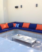 coussin et matelas exterieur sur mesure en tissu Sunbrella