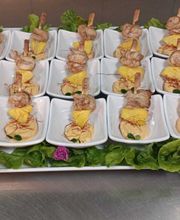 Hähnchen-Ananas-Spieße mit Curry Creme