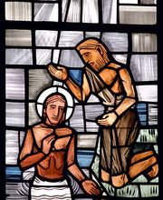 Fenster an der Südseite gestaltet von Hilde Ferber