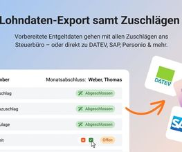 Planerio Lohndaten-Export mit Nacht-, Sonntags- und Schichtzuschlägen zu DATEV, SAP und Personio