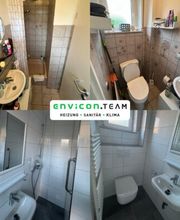 Altes Badezimmer vorher/nachher