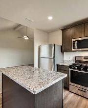 Kitchen island, vaulted ceiling and more