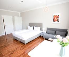 Komfort Apartment mit Sauna:
Wohn/Schlafbereich mit Bettsofa und Küche