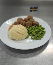 Boulettes purée et petits pois