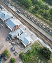 Drohnenaufnahme- während der laufenden Arbeit