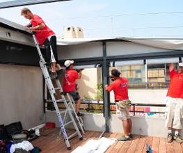 Installation vélum restaurant