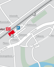 Standortkarte Parkplatz Bahnhof P1 rechts in Lauf