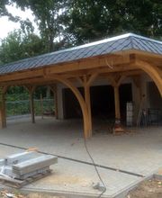 Doppelcarport an Garage