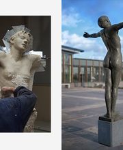 Beeldhouwwerk in hout steen & brons - Karoly Szekeres afbeelding 2