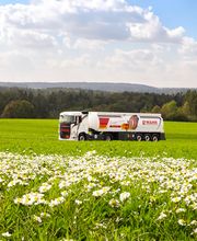 Wahr LKW fährt durch Schwarzwaldlandschaft