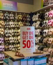 Shot of Popular Brand Section (I.e. Croc Shoe Wall)