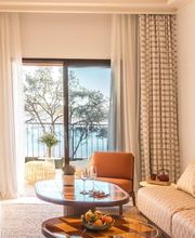 Living room with a sea view at Mandarin Oriental Punta negra, Mallorca
