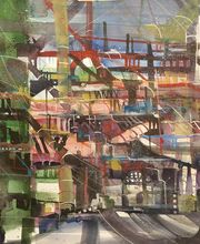 Zeche Zollverein, Aquarell auf Bütten, 
56 x 76 cm, von: Andreas Mattern ©