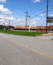 Parking Lot Entrance with Signage