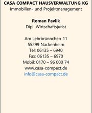 CASA COMPACT HAUSVERWALTUNG KG - Immobilien- und Projektmanagement Mainz-Bingen Bild 2