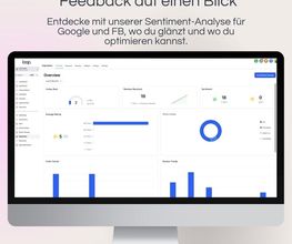 Dashboard zur Sentiment-Analyse von Kundenfeedback. Visualisierung von Google- und CRM-Bewertungen zur gezielten Serviceoptimierung. Ideal für datenbasierte Entscheidungsfindung und Kundenzufriedenheit.