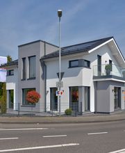 Auch Bien-Zenker päsentiert eines seiner Fertighäuser im Musterhauspark Rheinbach.