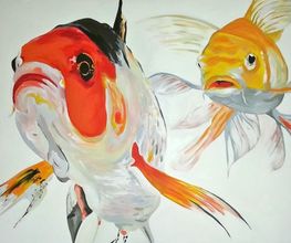 Gemälde mit Fischen von Mirja Lehnart - Freiberufliche Kunstmalerin