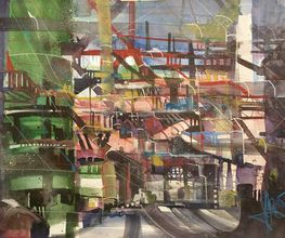 Zeche Zollverein, Aquarell auf Bütten,
56 x 76 cm, von: Andreas Mattern ©