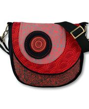 Allrounder Handtasche aus Handsiebdruckstoffe aus Südafrika, mit Perlenstickerei