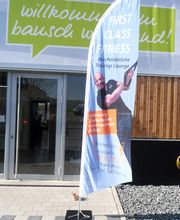 Display- und Messesysteme - Beachflag - individuell bedruckt. Produziert von bausch werbeland aus Waiblingen.