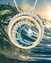 Opal Wave Shimmer Pendant, Item No. 40818, ocean wave and sun background