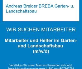 Mitarbeiter und Helfer im Garten- und Landschaftsbau (m/w/d)