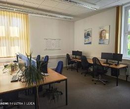 Blick in einen PC-Arbeitsraum mit Pflanzen