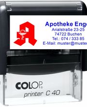 Stempel Apotheke Printer40 Rot Blau