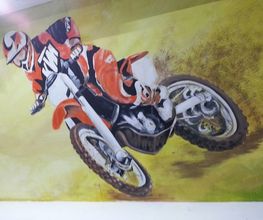 crossmotor KTM muurschildering