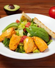 Romaine Avocado Salad: Romaine Lettuce, Avocado, Cucumber, Roma Tomatoes, Fresh Basil and Lime Vinaigrette