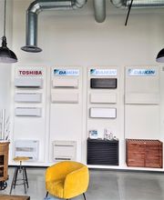 Show room Qualis énergies à Fabrègues. Espace climatisations réversibles