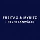 Logo der Rechtsanwaltskanzlei Freitag & Myritz, Berliner Allee 96 in Berlin-Weißensee. Fachanwalt für Bau- und Architektenrecht und Fachanwältin für Familienrecht, seit 1993 am Standort.