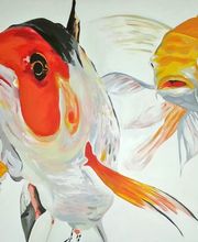 Gemälde mit Fischen von Mirja Lehnart - Freiberufliche Kunstmalerin